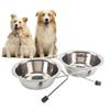 Parliky Stainless Steel Elevated Dog Bowl with Non-Slip Stand, Small Double Food and Water Bowls view 2