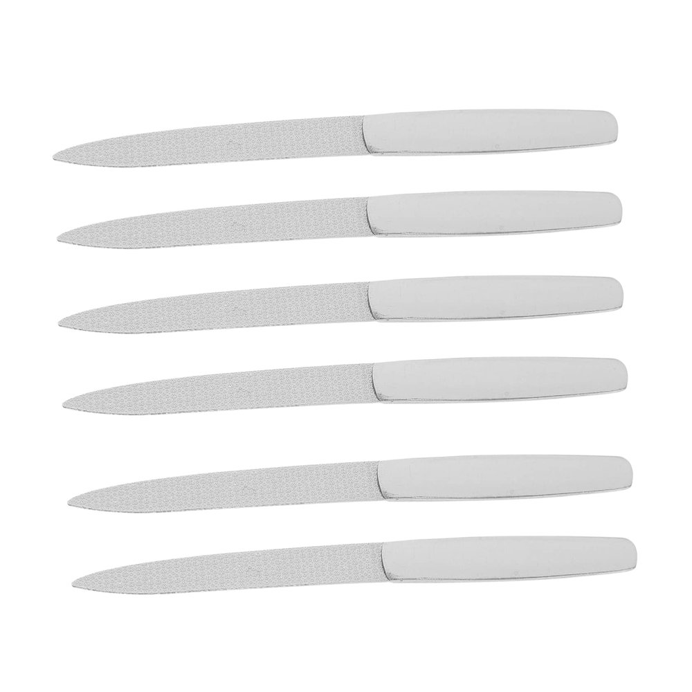 6 Stainless Steel Fingernail Files, Silver, Precise