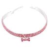 ORFOFE Luxurious Rhinestone Dog Collar, Pink, Adjustable Buckle, Polyester Chain, Shiny Collar for Walks with Small Dogs view 1