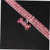 ORFOFE Luxurious Rhinestone Dog Collar, Pink, Adjustable Buckle, Polyester Chain, Shiny Collar for Walks with Small Dogs view 3