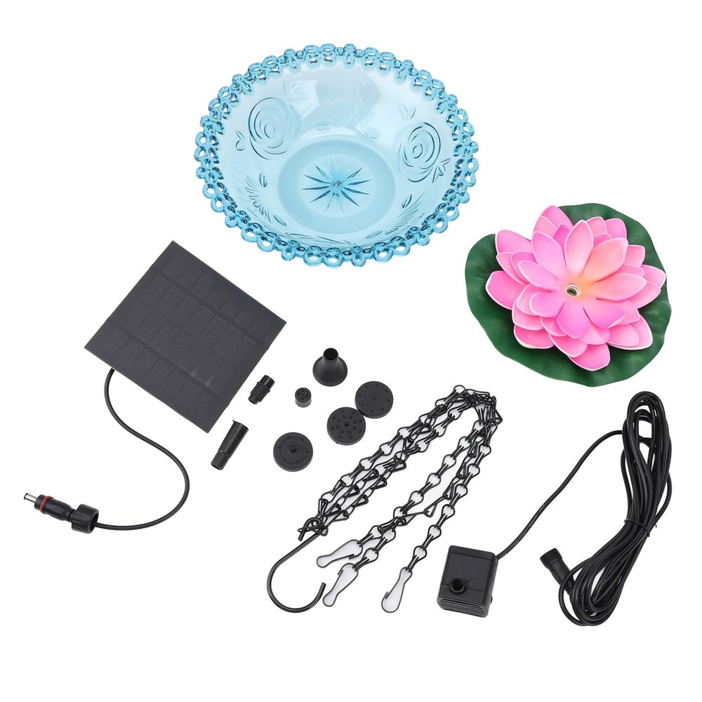 Solar Birdbath Fountain Pump, Hanging Birdbath with Solar Pump for Hummingbirds