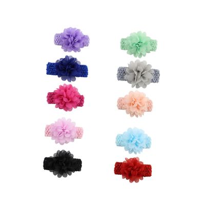 Chiffon Headbands with Floral Pattern for Babies and Children