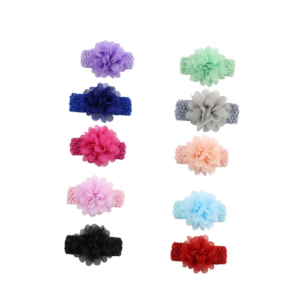 Chiffon Headbands with Floral Pattern for Babies and Children