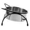 Elevated Stainless Steel Cat Bowl with Double Bowls and Stand, Black view 1