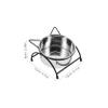 Elevated Stainless Steel Cat Bowl with Double Bowls and Stand, Black view 3