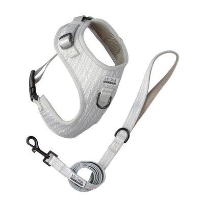 Dog Harness with Leash for Medium-Sized Dogs | Arizona Hotdogs Soft Harness Rglisse | 1.5 m Nylon Leash | Gray (M)