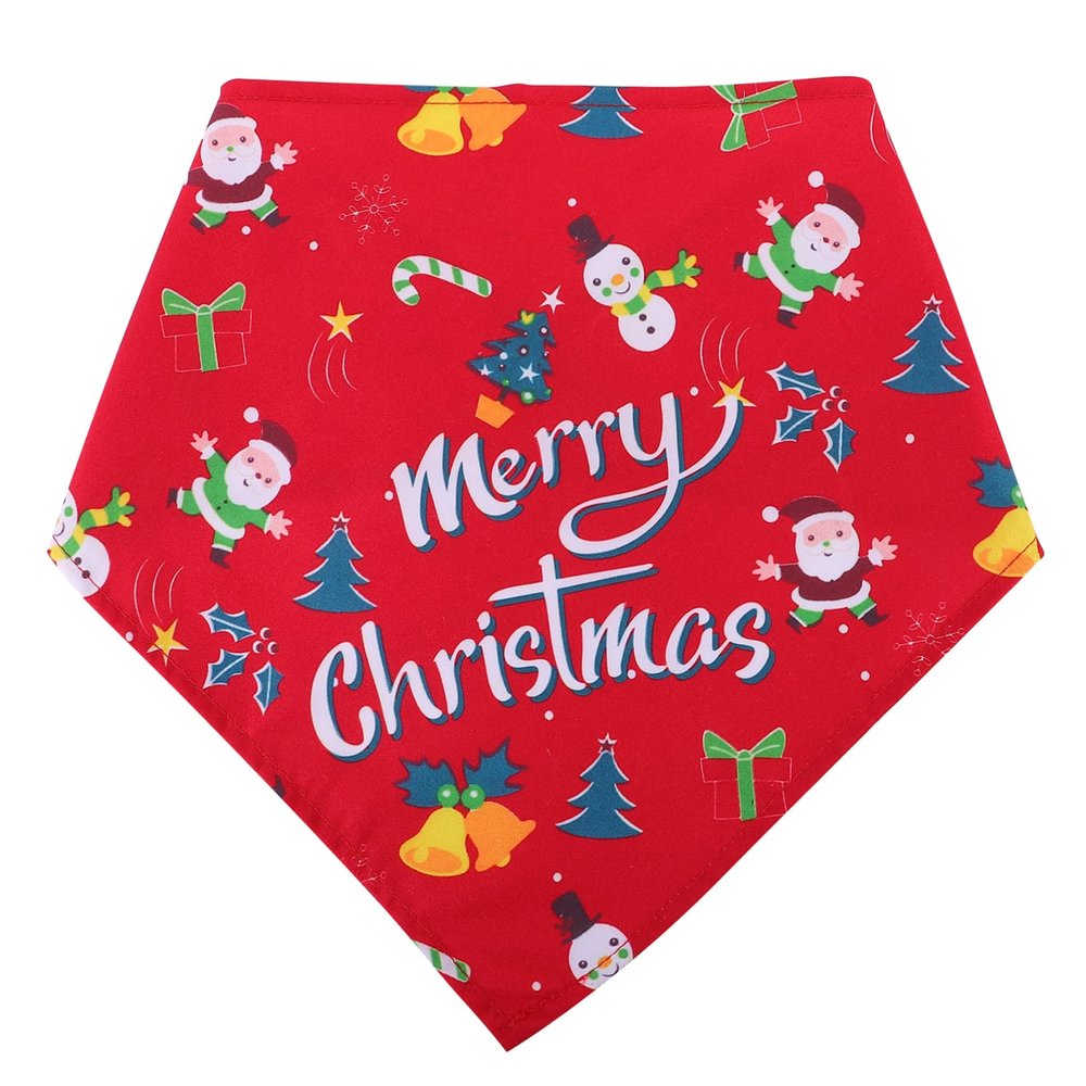 Festive Red Christmas Bandana for Dogs, Polyester