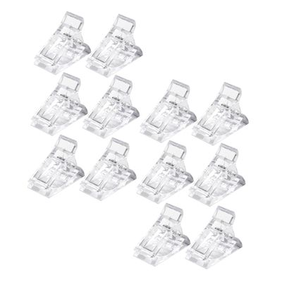minkissy 12-Piece Nail Crystal Clips, Nail Extension Clamps for Gel Manicure Glue, Plastic