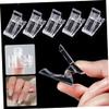 minkissy 12-Piece Nail Crystal Clips, Nail Extension Clamps for Gel Manicure Glue, Plastic view 2
