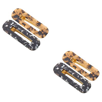 FRCOLOR 4-Piece Hair Clips for Thin Hair, Simple Decorative Hair Accessories with Leopard Pattern for Various Hairstyles and Occasions