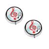 Round Mini Pill Case with Colorful Music Print, 3 Compartments view 1