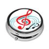 Round Mini Pill Case with Colorful Music Print, 3 Compartments view 3