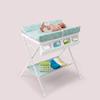 ISCBAFYX Changing Table with Laundry Basket and 4 Storage Baskets, Foldable Portable Care Table, Pink with Tub (Color: Green) view 2