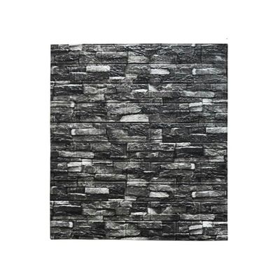 110-Piece 3D Brick-Effect Foam Wall Stickers, 70 x 77 cm, Retro Black