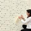 110-Piece 3D Brick-Effect Foam Wall Stickers, 70 x 77 cm, Retro Black view 3