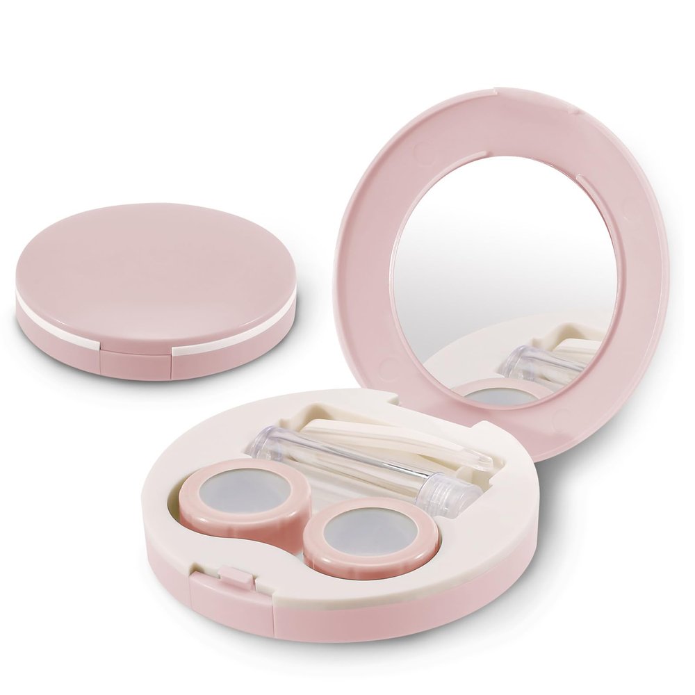 2-Pack Travel Contact Lens Case Set with Mirror and Accessories