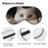 Soft Comfortable Sleep Mask with Adjustable Strap, White Cat and Dollar Print, for Men and Women view 3