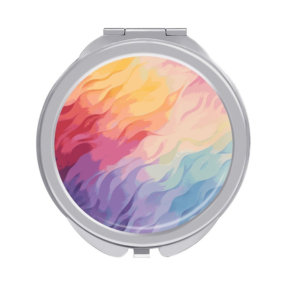 GFLFMXZW Rainbow Travel Makeup Mirror, 1x/2x Magnification