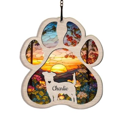 Memorial Sun Catcher, Acrylic Dog Memorial Ornament