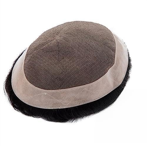 Men’s Human Hair Toupee with Fine Mono Top and NPU Perimeter