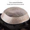 Men’s Human Hair Toupee with Fine Mono Top and NPU Perimeter view 3