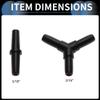 INFINAUTO Plastic Hose Fittings, 3/16" Straight Hose Connector Y-Shaped 3-Way Hose Connector Black, 1 Set view 4