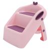 3-in-1 Step Stool for Children, Folding Plastic Stool with Seat, Raised Rails and Safety Lock (Pink) view 1