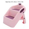 3-in-1 Step Stool for Children, Folding Plastic Stool with Seat, Raised Rails and Safety Lock (Pink) view 3