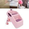 3-in-1 Step Stool for Children, Folding Plastic Stool with Seat, Raised Rails and Safety Lock (Pink) view 4