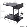 KHLMSRXJ Height-Adjustable Overbed Table with Casters and Storage Shelf view 2