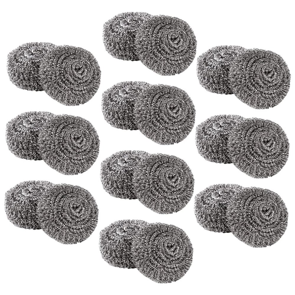 Hoement 20-Piece Stainless Steel Scrubbing Balls for Pots and Grill Stones