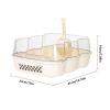 Semi-Enclosed Cat Litter Box with Splash Guard, Transparent Flap & Sifting Scoop, Beige, Small view 2