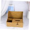 Beatifufu Rectangular Seagrass Tissue Box Organizer for Bathroom and Car, Simple Retro Design view 4