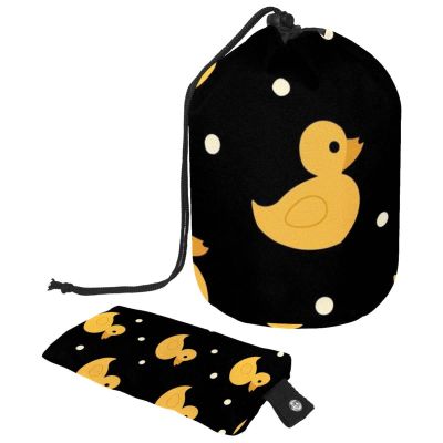 Travel Cosmetic Bag Set with Drawstring, Cartoon Little Ducks, Waterproof, 9.9 x 6.9 in / 25.2 x 17.6 cm and 6 x 3.5 in / 15.2 x 8.8 cm