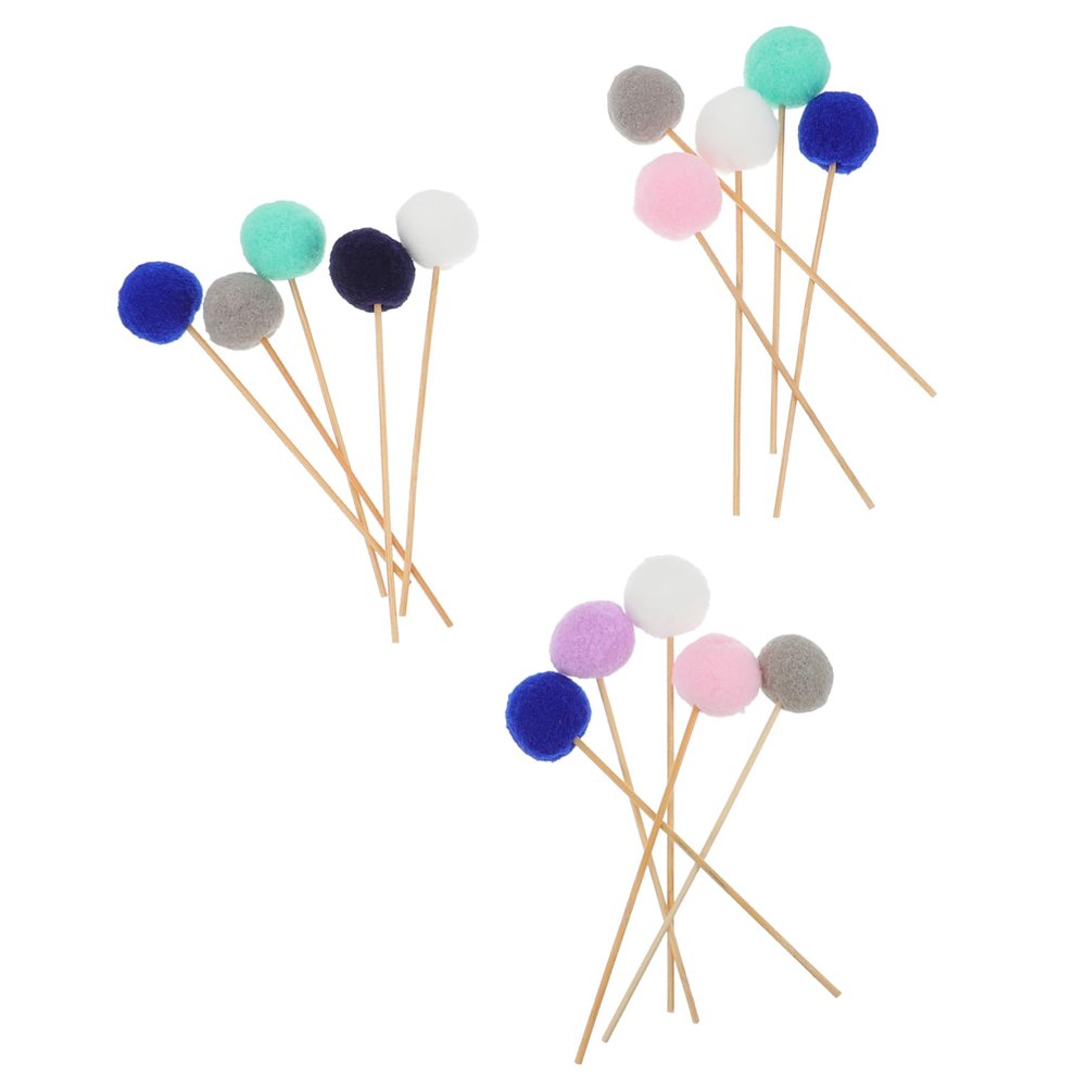 Decorative Aromatherapy Sticks, 15-Piece Set with Plush Ball and Wood