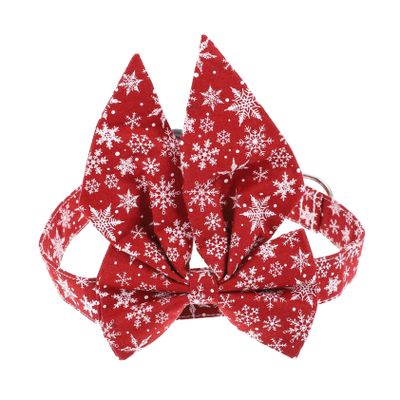 Adjustable Red Cotton Christmas Collar for Cats and Pets
