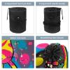 Travel Drawstring Cosmetic Bag Set with Dancing Graffiti Design view 3