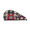 SamLng Dry Hair Cap with Floral Skull Print, Coral Velvet view 1