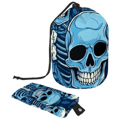 2-Piece Cosmetic Bag Set, Large Capacity, Waterproof, Skeleton Print