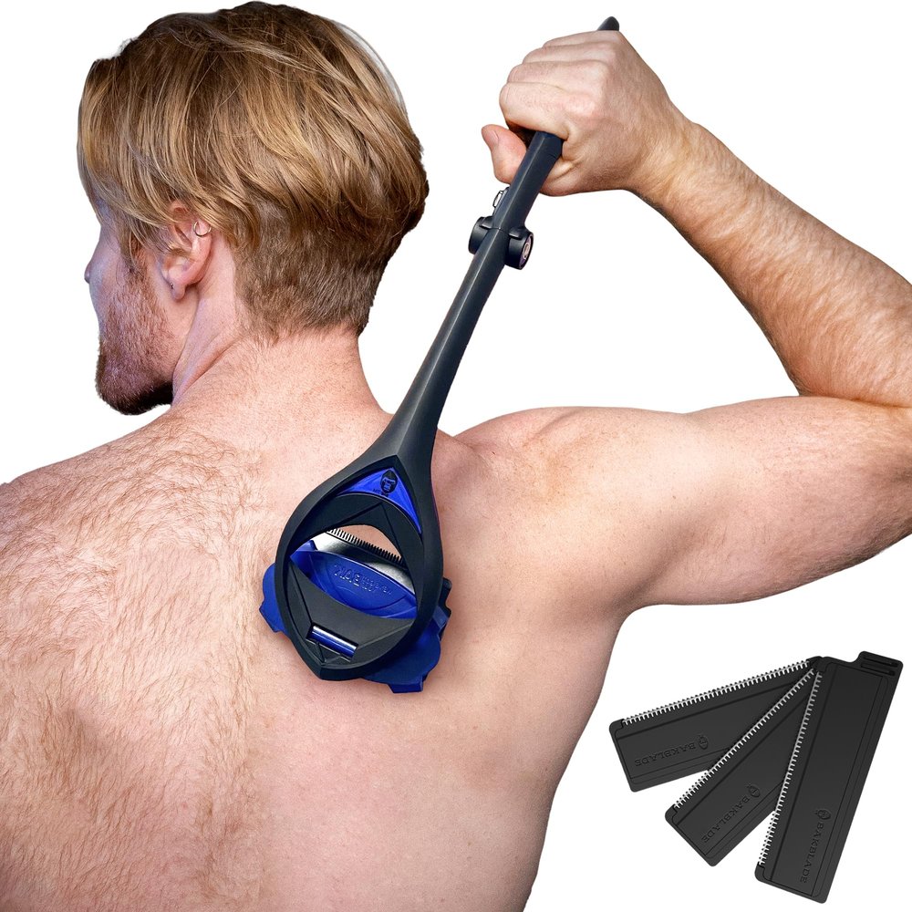 BakBlade 3.0 Stealth Back Shaver with Long Double-Grip Handle