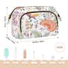 FRODOTGV Travel Makeup Bag with Jacobean Embroidered Fantasy Floral Pattern view 2