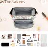 FRODOTGV Travel Makeup Bag with Jacobean Embroidered Fantasy Floral Pattern view 4