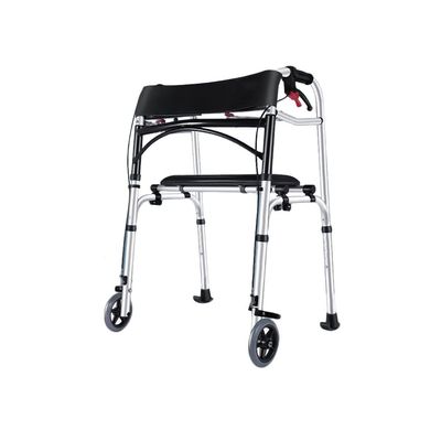 CGCSYZ Lightweight Folding Walker with Seat, Aluminum Alloy, Height Adjustable 79–86 cm