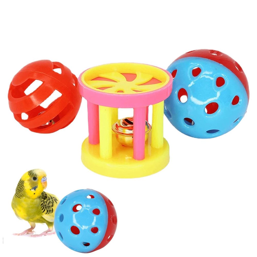 Hanging Bird Chew Toy for Parrots and Parakeets with Bell