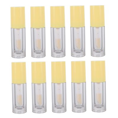 PLAFOPE 10-Pack Transparent Lip Gloss Tubes with Brush Applicators, Reusable Portable Bottles for Lip Care and Liquid Blush
