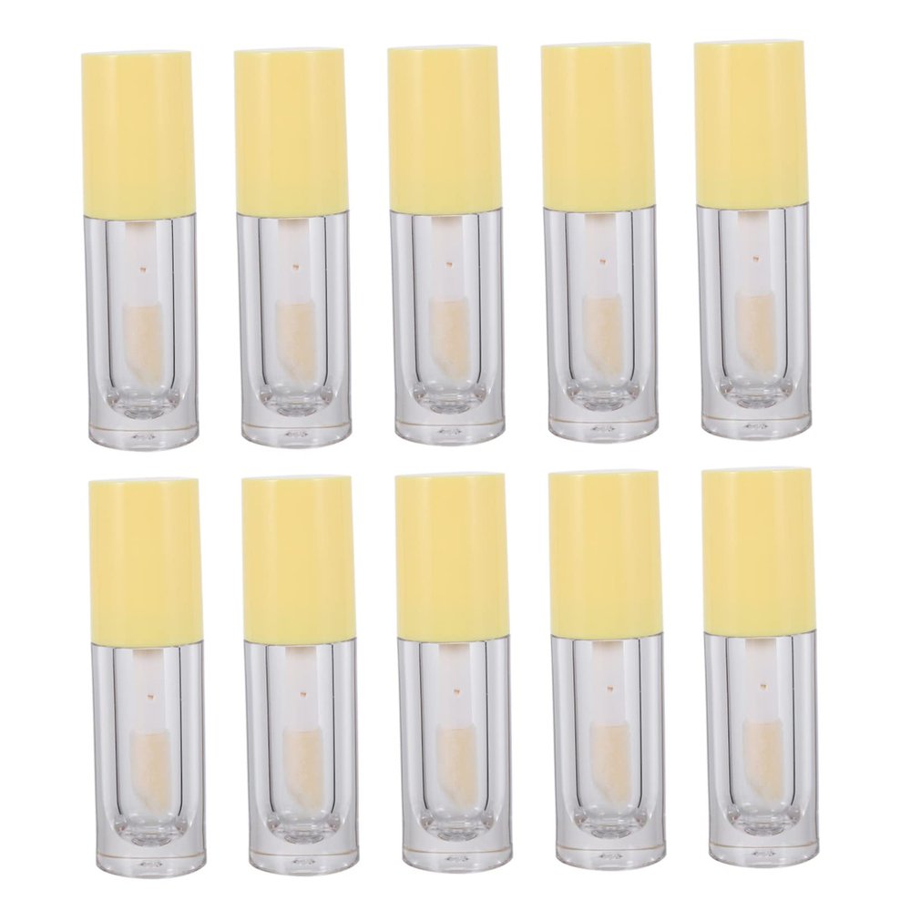 PLAFOPE 10-Pack Transparent Lip Gloss Tubes with Brush Applicators, Reusable Portable Bottles for Lip Care and Liquid Blush