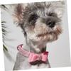 Adjustable Rhinestone Dog Collar with Bow, Pink view 2
