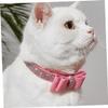Adjustable Rhinestone Dog Collar with Bow, Pink view 3