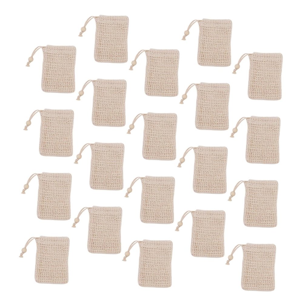 20 Cotton and Linen Soap Net Bags with Drawstrings