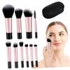 10-Piece Small Makeup Brush Set in Black for Travel view 1